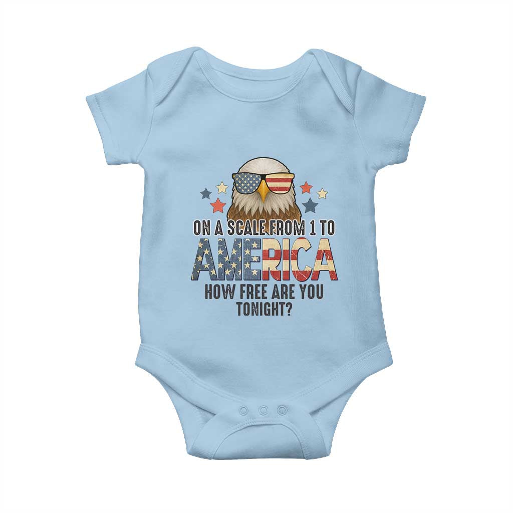 Patriotic Bald Eagle Baby Onesie How Free Are You Tonight 4th of July
