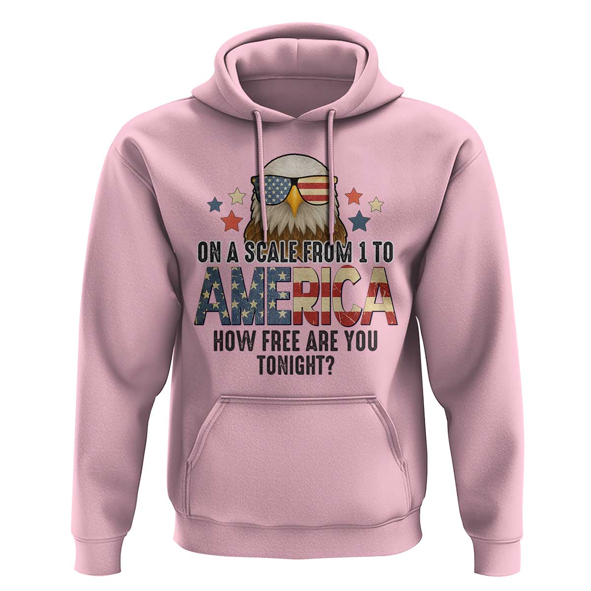 Patriotic Bald Eagle Hoodie How Free Are You Tonight 4th of July