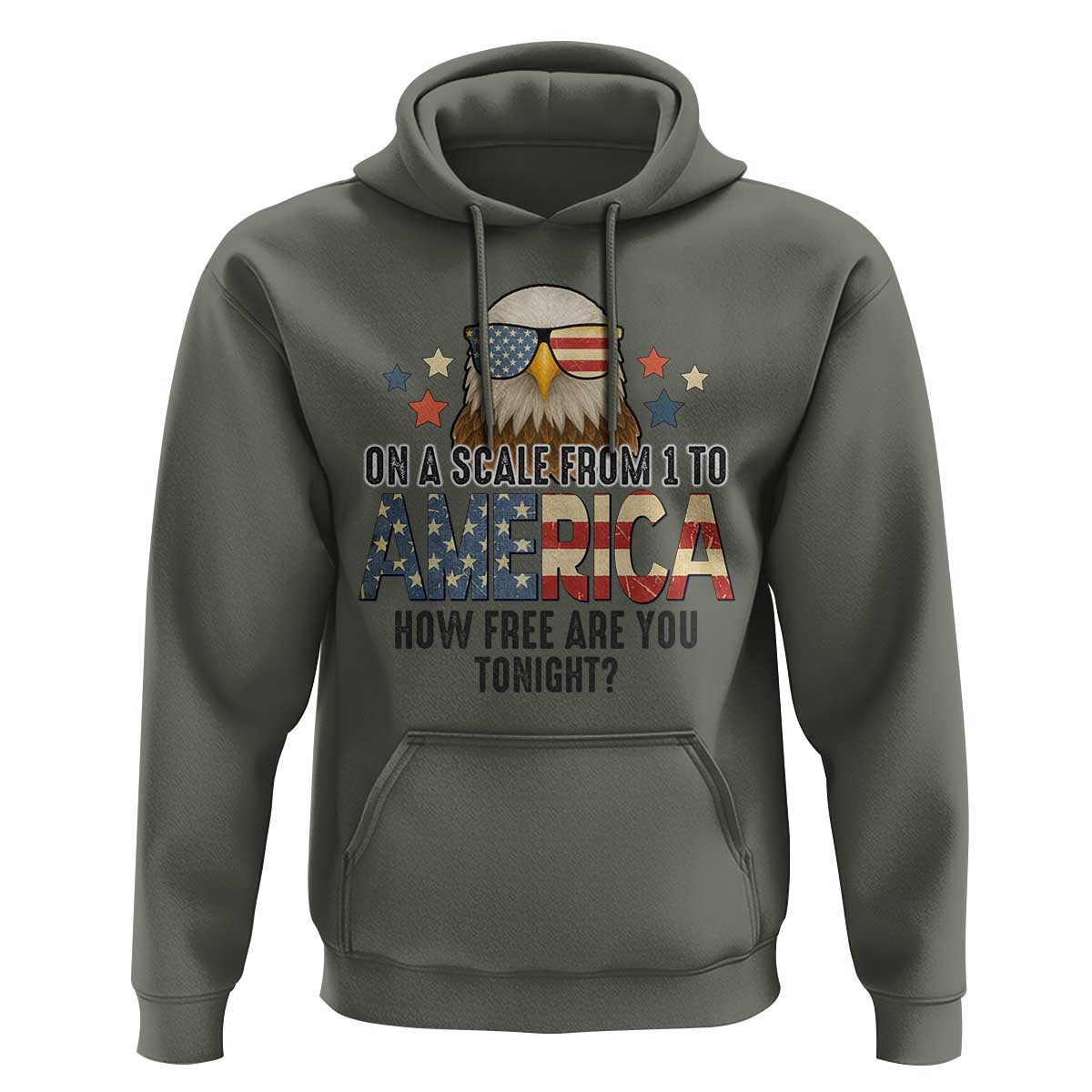 Patriotic Bald Eagle Hoodie How Free Are You Tonight 4th of July