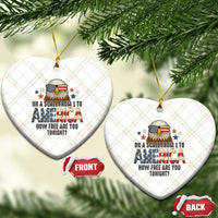 Patriotic Bald Eagle Ceramic Ornament How Free Are You Tonight 4th of July - Wonder Print Shop