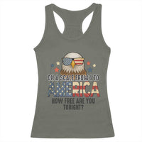 Patriotic Bald Eagle Racerback Tank Top How Free Are You Tonight 4th of July