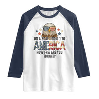 Patriotic Bald Eagle Raglan Shirt How Free Are You Tonight 4th of July