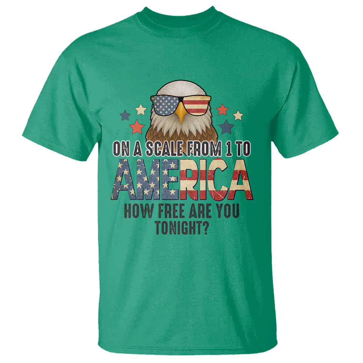 Patriotic Bald Eagle T Shirt How Free Are You Tonight 4th of July