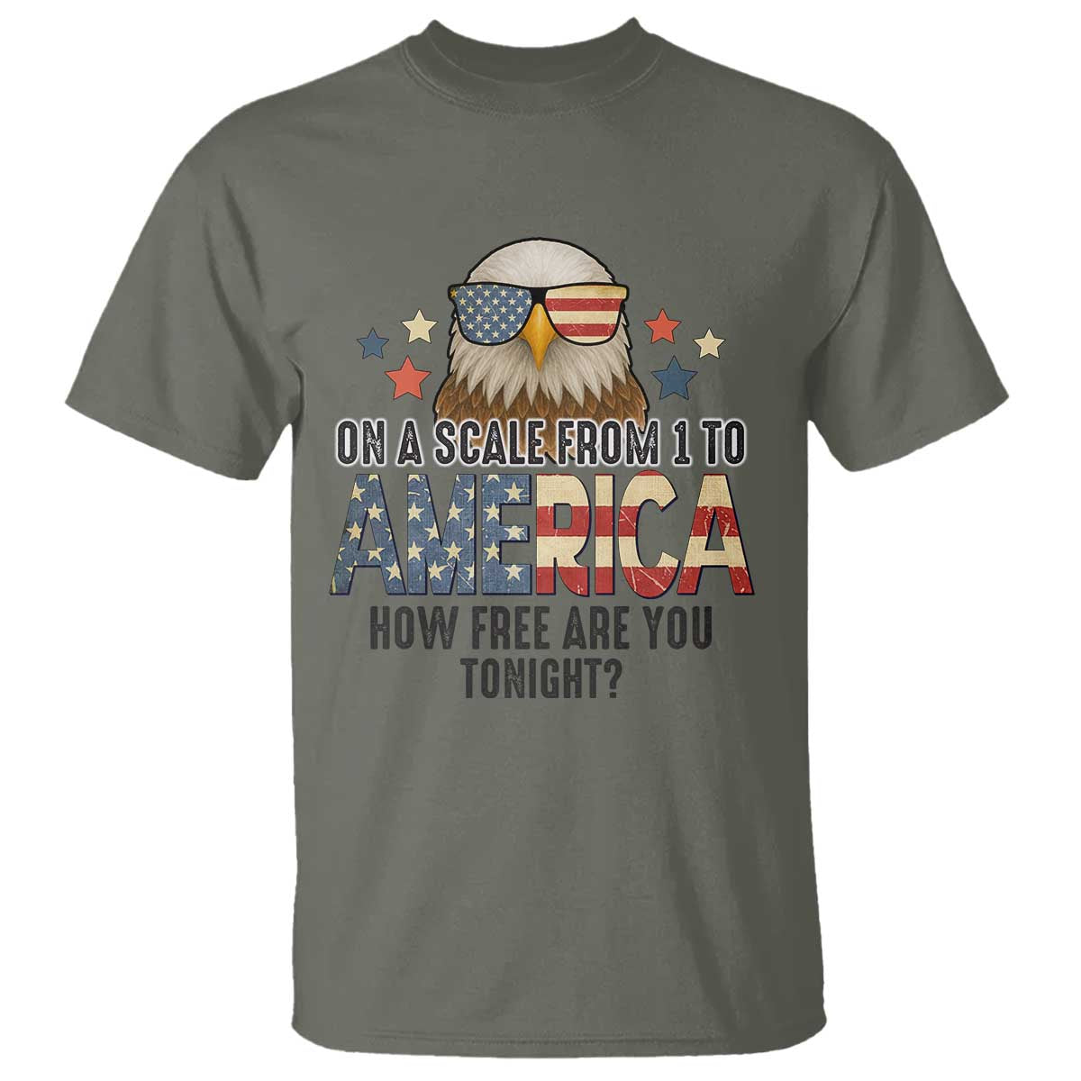 Patriotic Bald Eagle T Shirt How Free Are You Tonight 4th of July