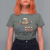 Patriotic Bald Eagle T Shirt For Women How Free Are You Tonight 4th of July
