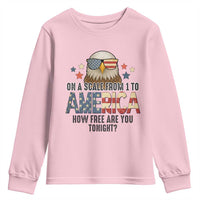 Patriotic Bald Eagle Youth Sweatshirt How Free Are You Tonight 4th of July