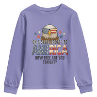 Patriotic Bald Eagle Youth Sweatshirt How Free Are You Tonight 4th of July