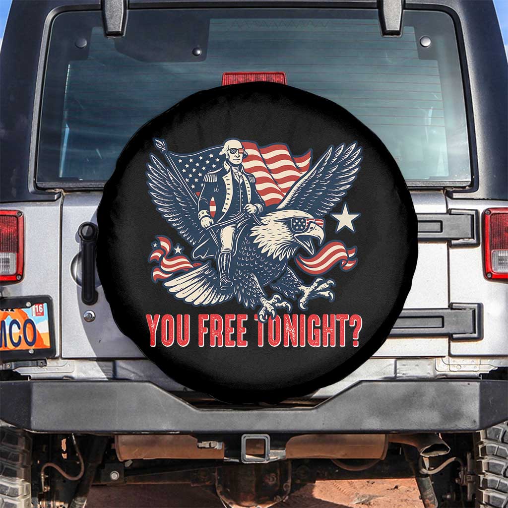 George Washington Rides Bald Eagle Spare Tire Cover You Free Tonight Patriotic 4th of July
