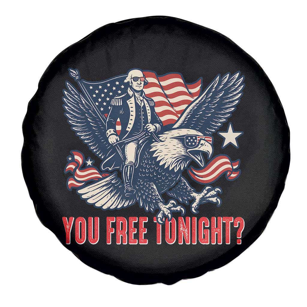 George Washington Rides Bald Eagle Spare Tire Cover You Free Tonight Patriotic 4th of July