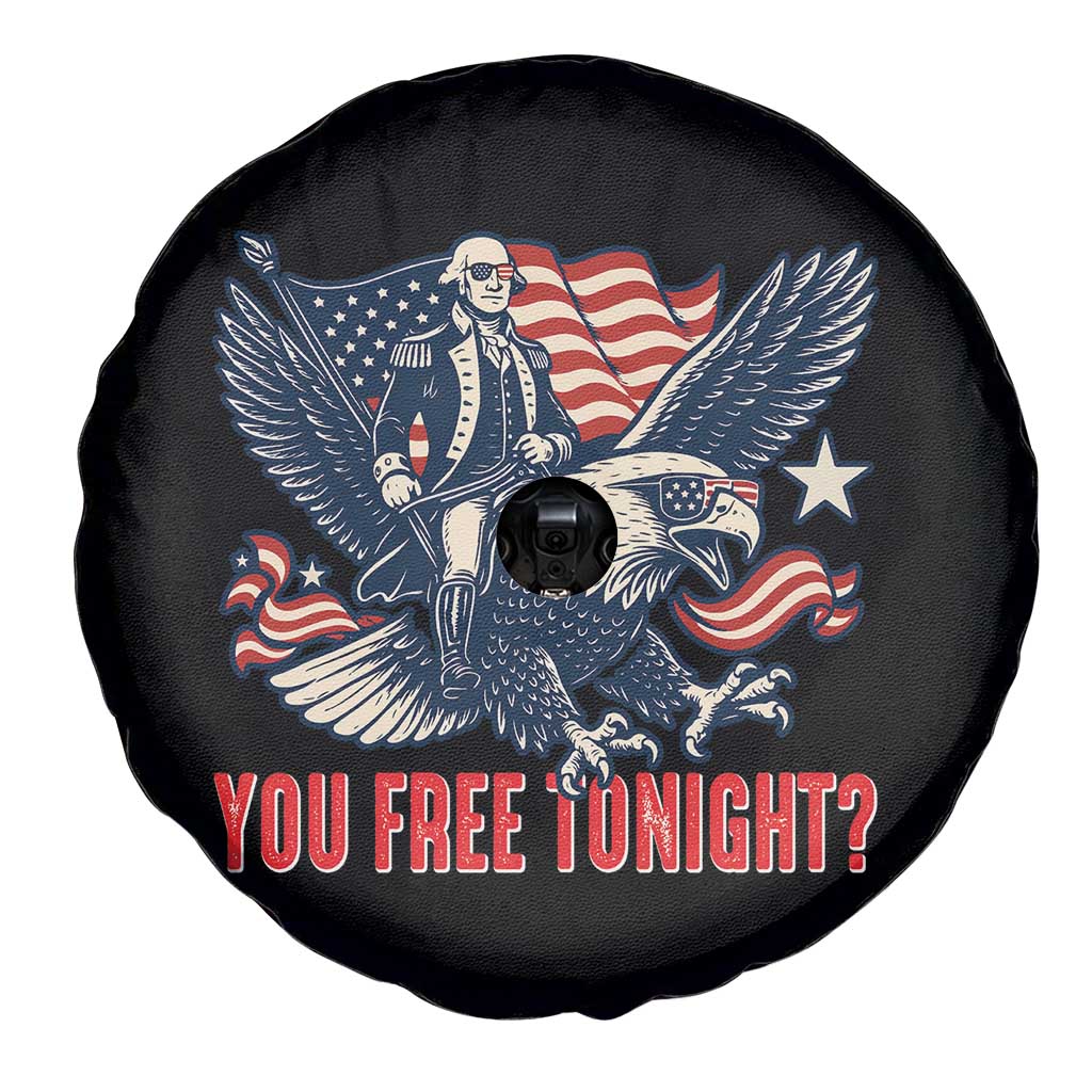 George Washington Rides Bald Eagle Spare Tire Cover You Free Tonight Patriotic 4th of July