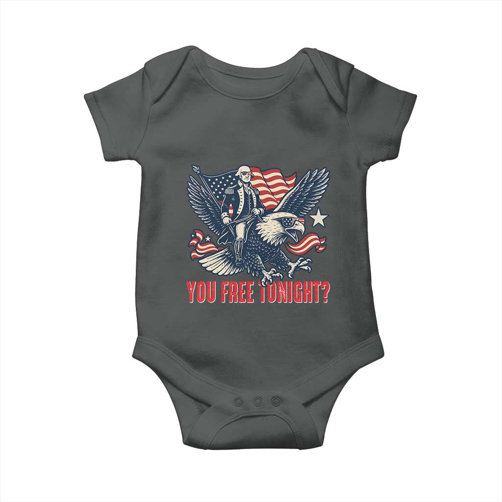 George Washington Rides Bald Eagle Baby Onesie You Free Tonight Patriotic 4th of July