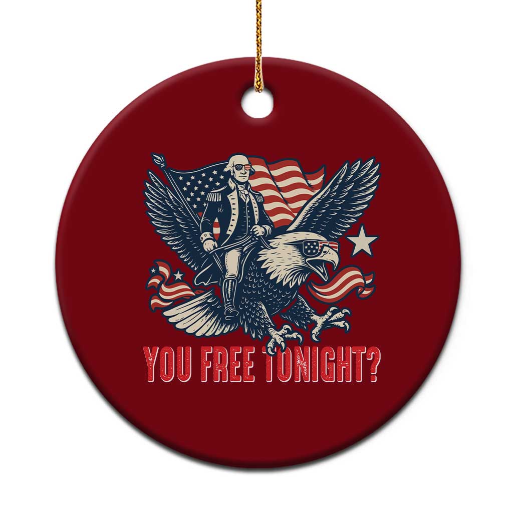 George Washington Rides Bald Eagle Ceramic Ornament You Free Tonight Patriotic 4th of July - Wonder Print Shop