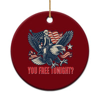 George Washington Rides Bald Eagle Ceramic Ornament You Free Tonight Patriotic 4th of July - Wonder Print Shop