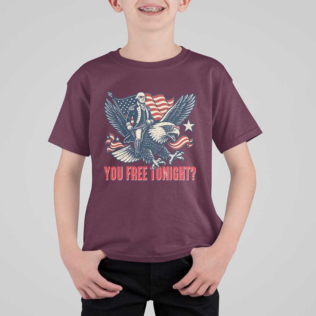 George Washington Rides Bald Eagle T Shirt For Kid You Free Tonight Patriotic 4th of July