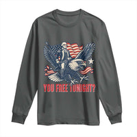 George Washington Rides Bald Eagle Long Sleeve Shirt You Free Tonight Patriotic 4th of July