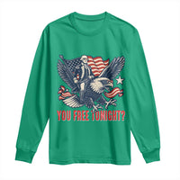George Washington Rides Bald Eagle Long Sleeve Shirt You Free Tonight Patriotic 4th of July
