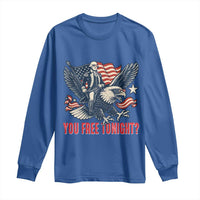 George Washington Rides Bald Eagle Long Sleeve Shirt You Free Tonight Patriotic 4th of July