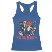 George Washington Rides Bald Eagle Racerback Tank Top You Free Tonight Patriotic 4th of July