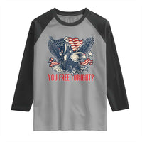 George Washington Rides Bald Eagle Raglan Shirt You Free Tonight Patriotic 4th of July