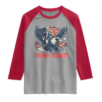 George Washington Rides Bald Eagle Raglan Shirt You Free Tonight Patriotic 4th of July