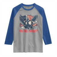 George Washington Rides Bald Eagle Raglan Shirt You Free Tonight Patriotic 4th of July