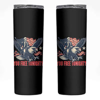 George Washington Rides Bald Eagle Skinny Tumbler You Free Tonight Patriotic 4th of July