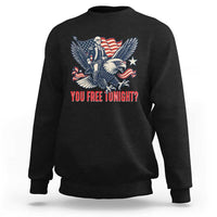 George Washington Rides Bald Eagle Sweatshirt You Free Tonight Patriotic 4th of July