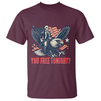 George Washington Rides Bald Eagle T Shirt You Free Tonight Patriotic 4th of July