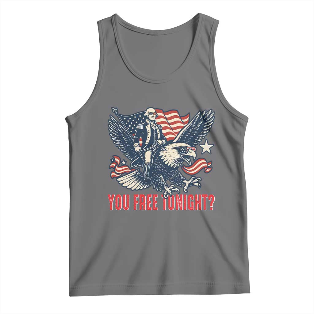 George Washington Rides Bald Eagle Tank Top You Free Tonight Patriotic 4th of July