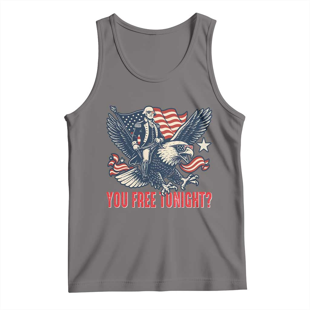 George Washington Rides Bald Eagle Tank Top You Free Tonight Patriotic 4th of July