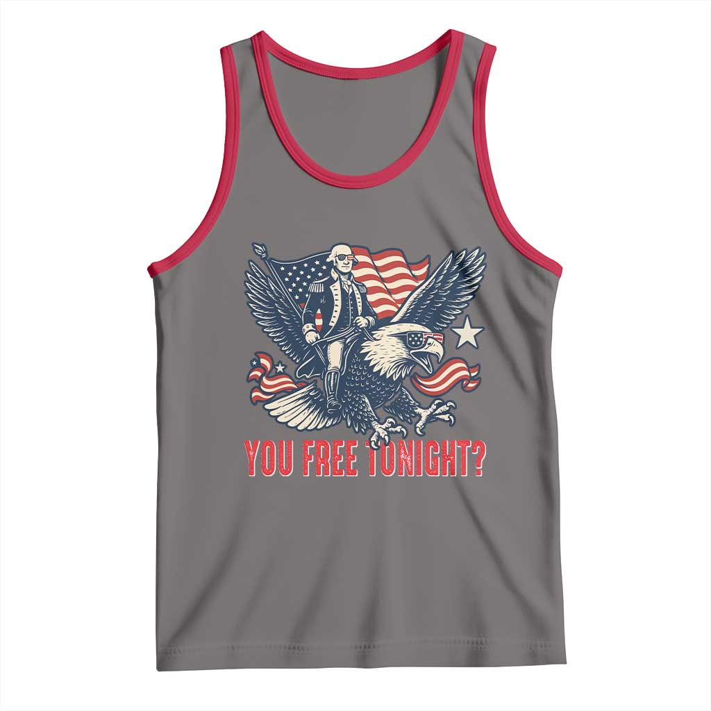 George Washington Rides Bald Eagle Tank Top You Free Tonight Patriotic 4th of July