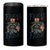 Funny Raccoon Patriotic 4 in 1 Can Cooler Tumbler Feral But Free 4th Of July American Flag