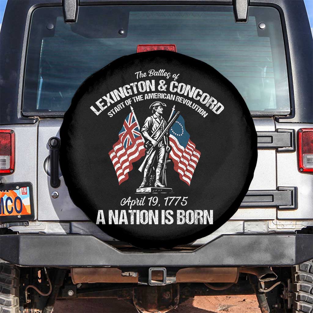 Battle of Lexington and Concord Spare Tire Cover American Revolution April 19 1775 Patriotic