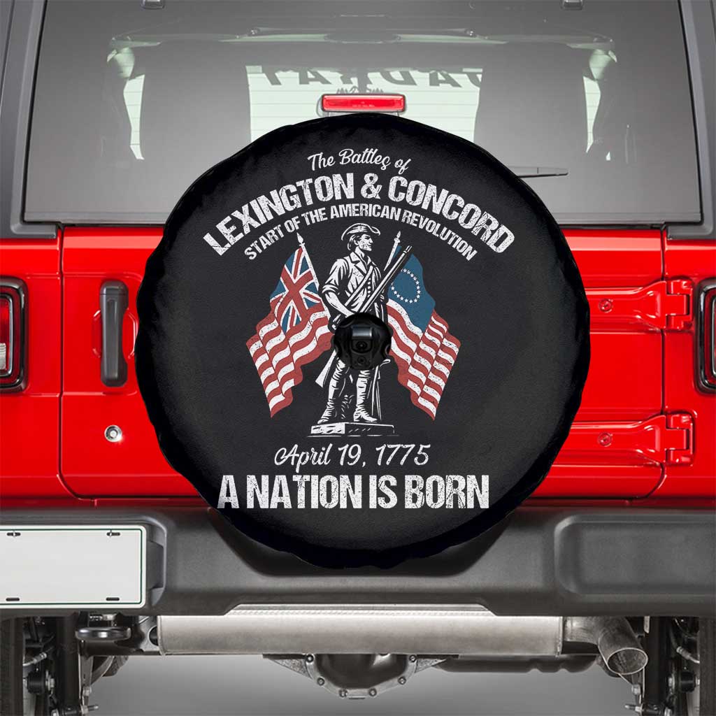 Battle of Lexington and Concord Spare Tire Cover American Revolution April 19 1775 Patriotic