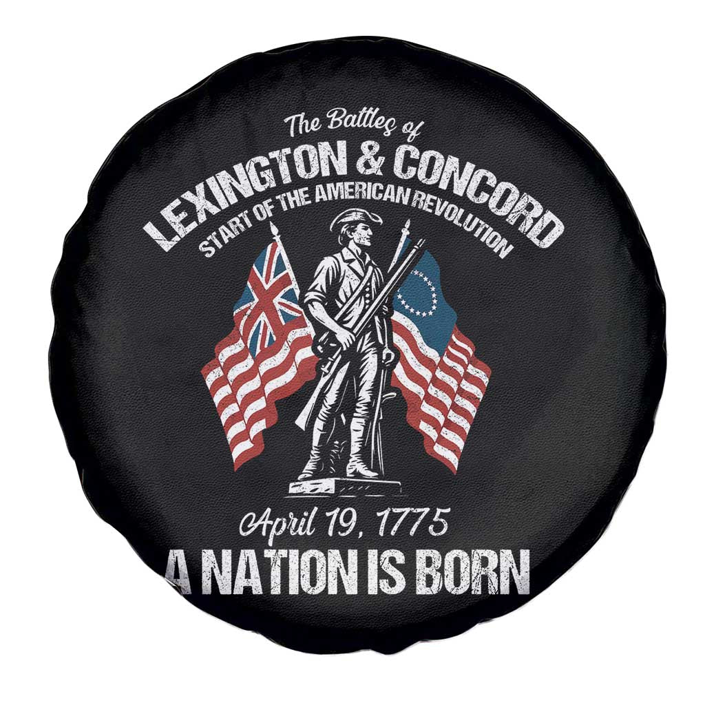 Battle of Lexington and Concord Spare Tire Cover American Revolution April 19 1775 Patriotic