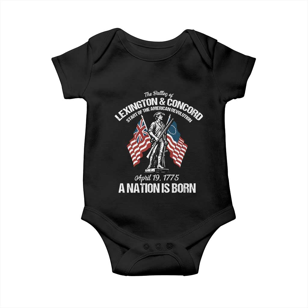 Battle of Lexington and Concord Baby Onesie American Revolution April 19 1775 Patriotic