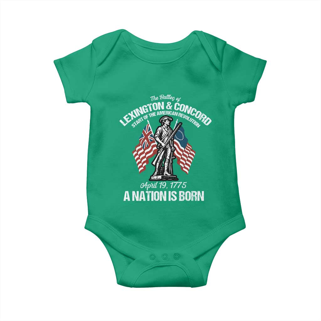 Battle of Lexington and Concord Baby Onesie American Revolution April 19 1775 Patriotic