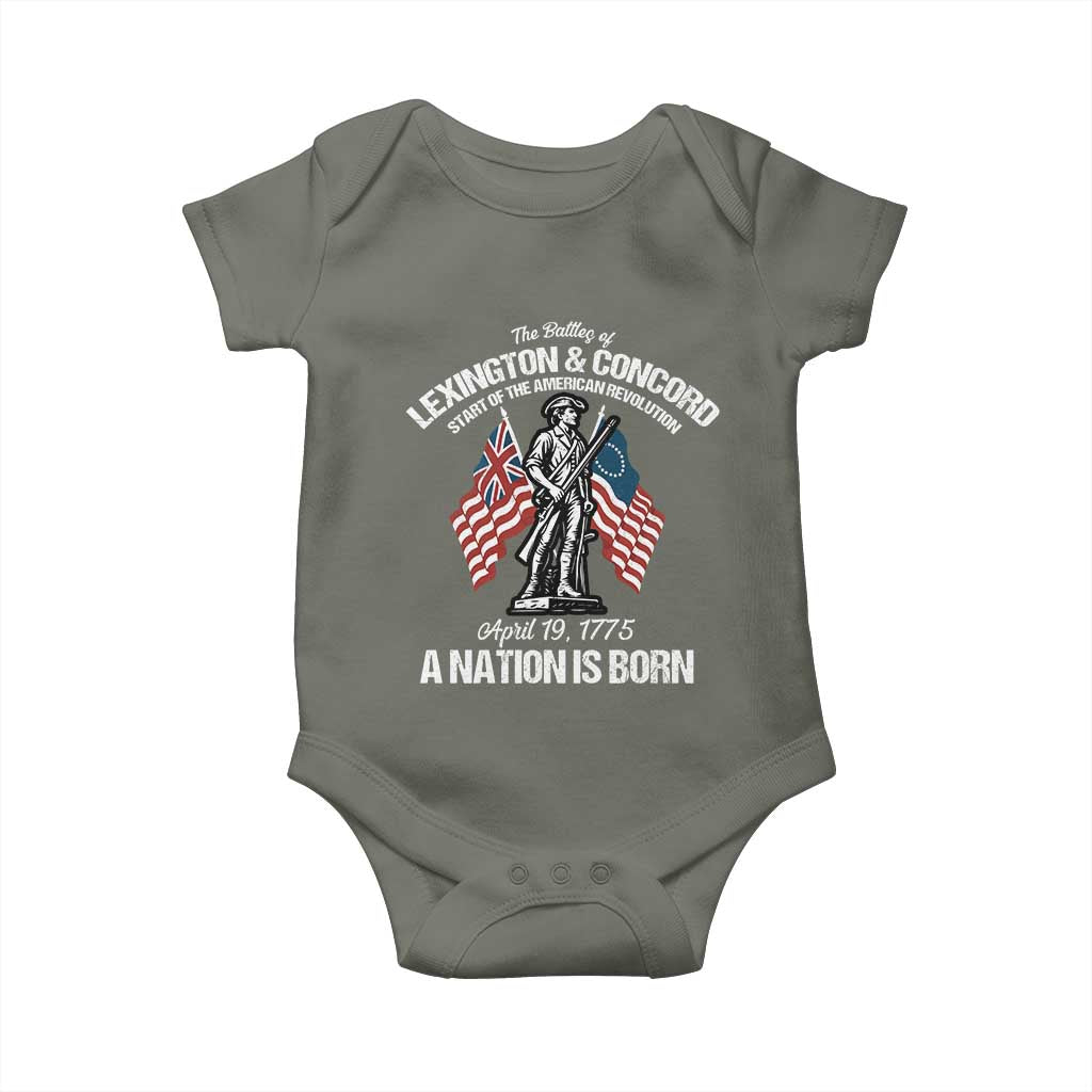 Battle of Lexington and Concord Baby Onesie American Revolution April 19 1775 Patriotic