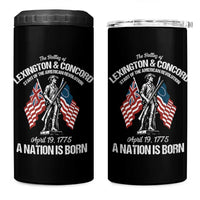 Battle of Lexington and Concord 4 in 1 Can Cooler Tumbler American Revolution April 19 1775 Patriotic