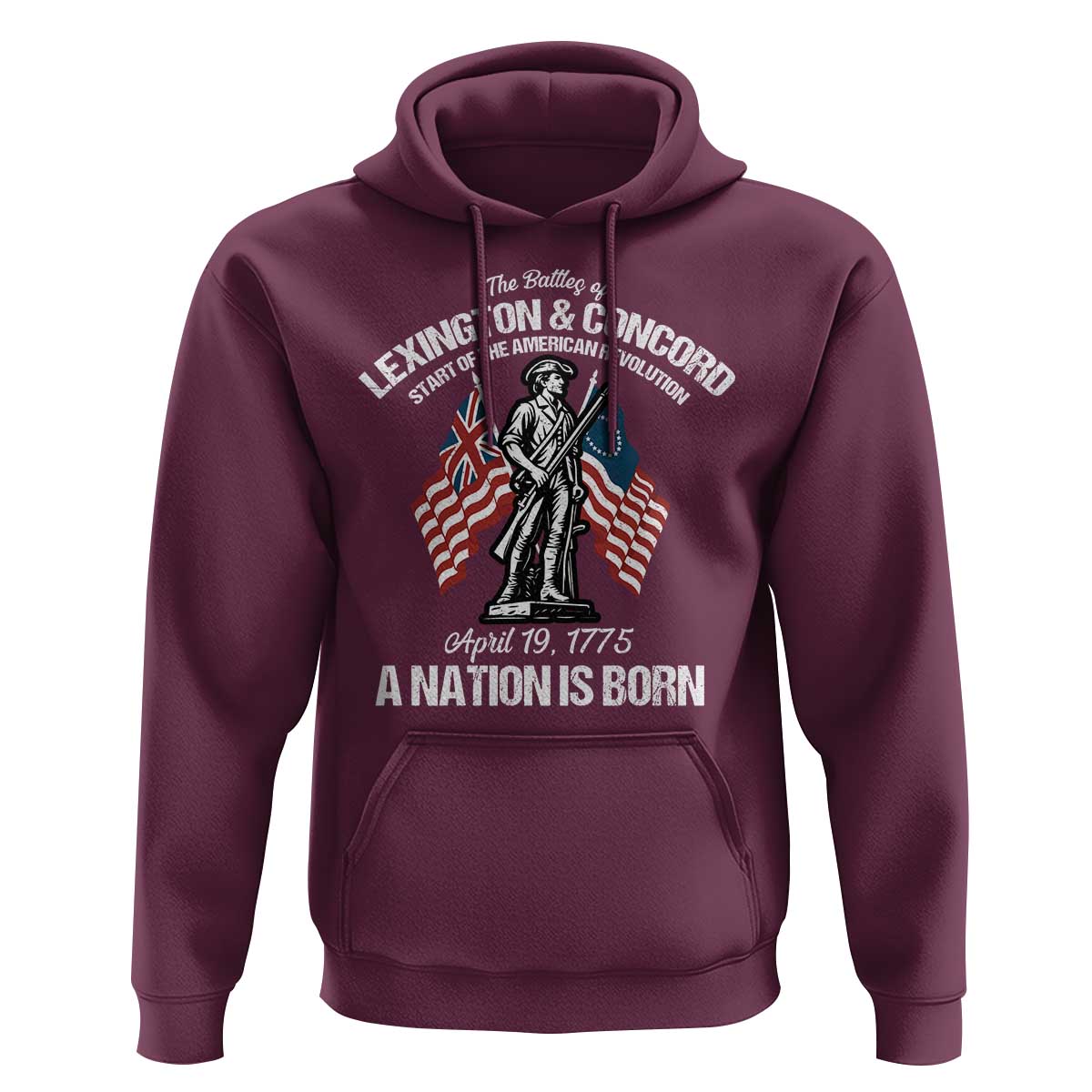 Battle of Lexington and Concord Hoodie American Revolution April 19 1775 Patriotic