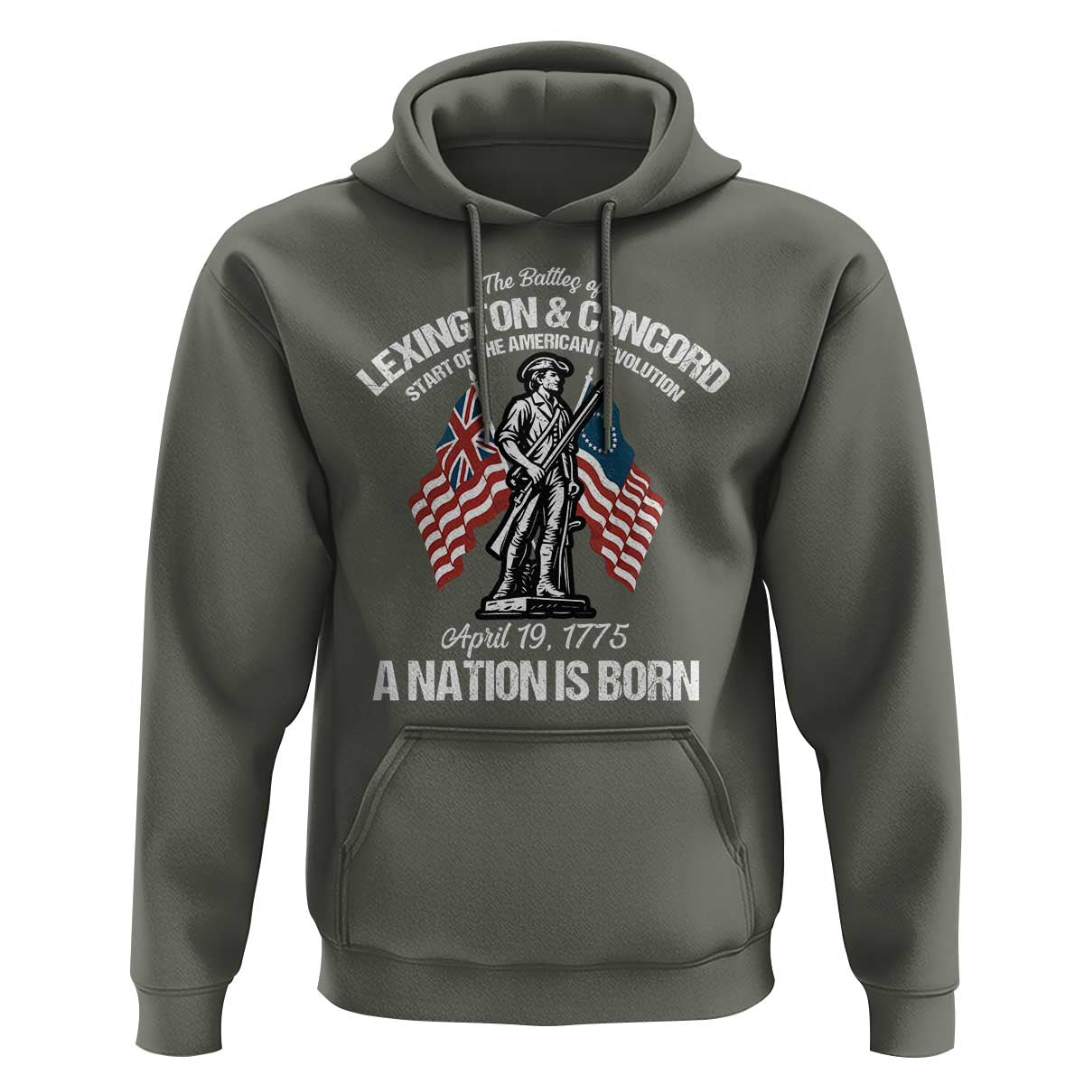 Battle of Lexington and Concord Hoodie American Revolution April 19 1775 Patriotic