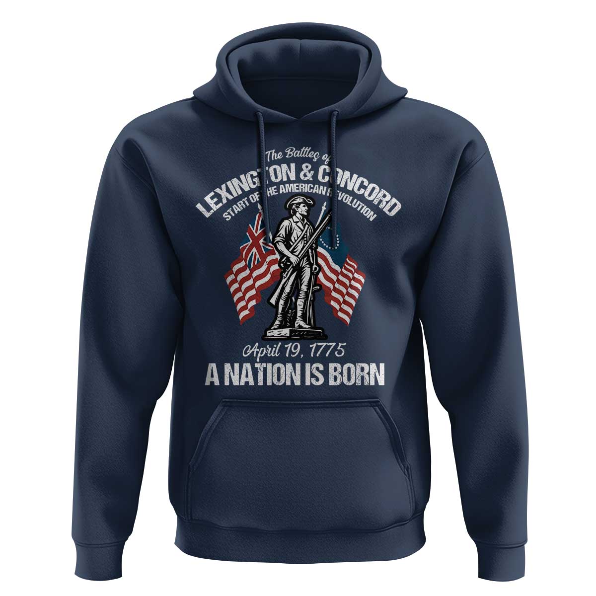 Battle of Lexington and Concord Hoodie American Revolution April 19 1775 Patriotic