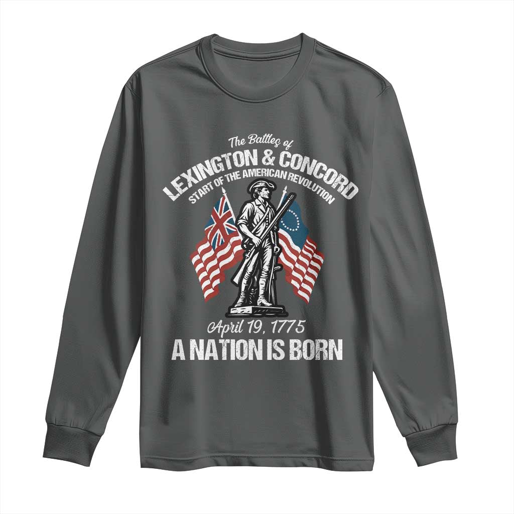 Battle of Lexington and Concord Long Sleeve Shirt American Revolution April 19 1775 Patriotic