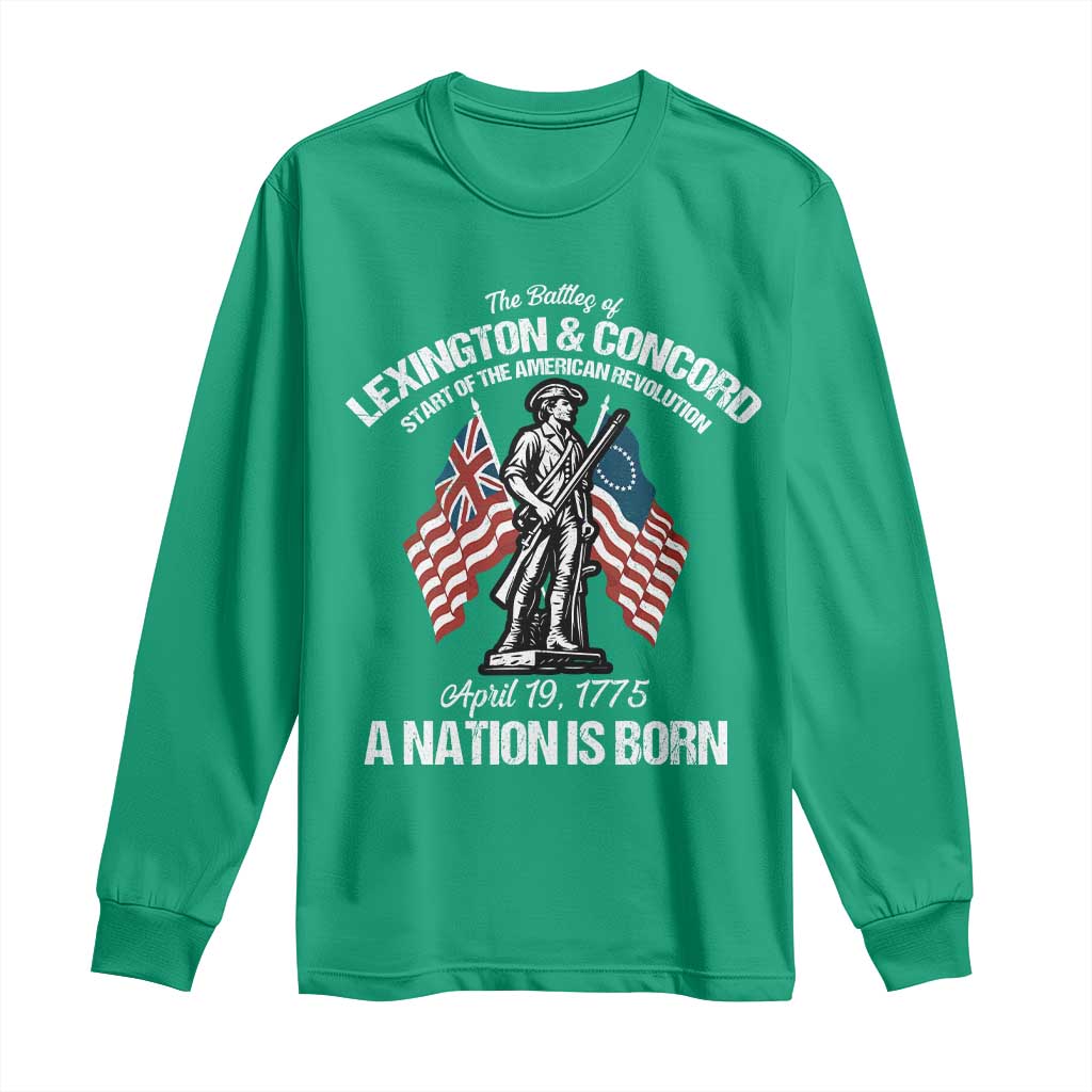 Battle of Lexington and Concord Long Sleeve Shirt American Revolution April 19 1775 Patriotic