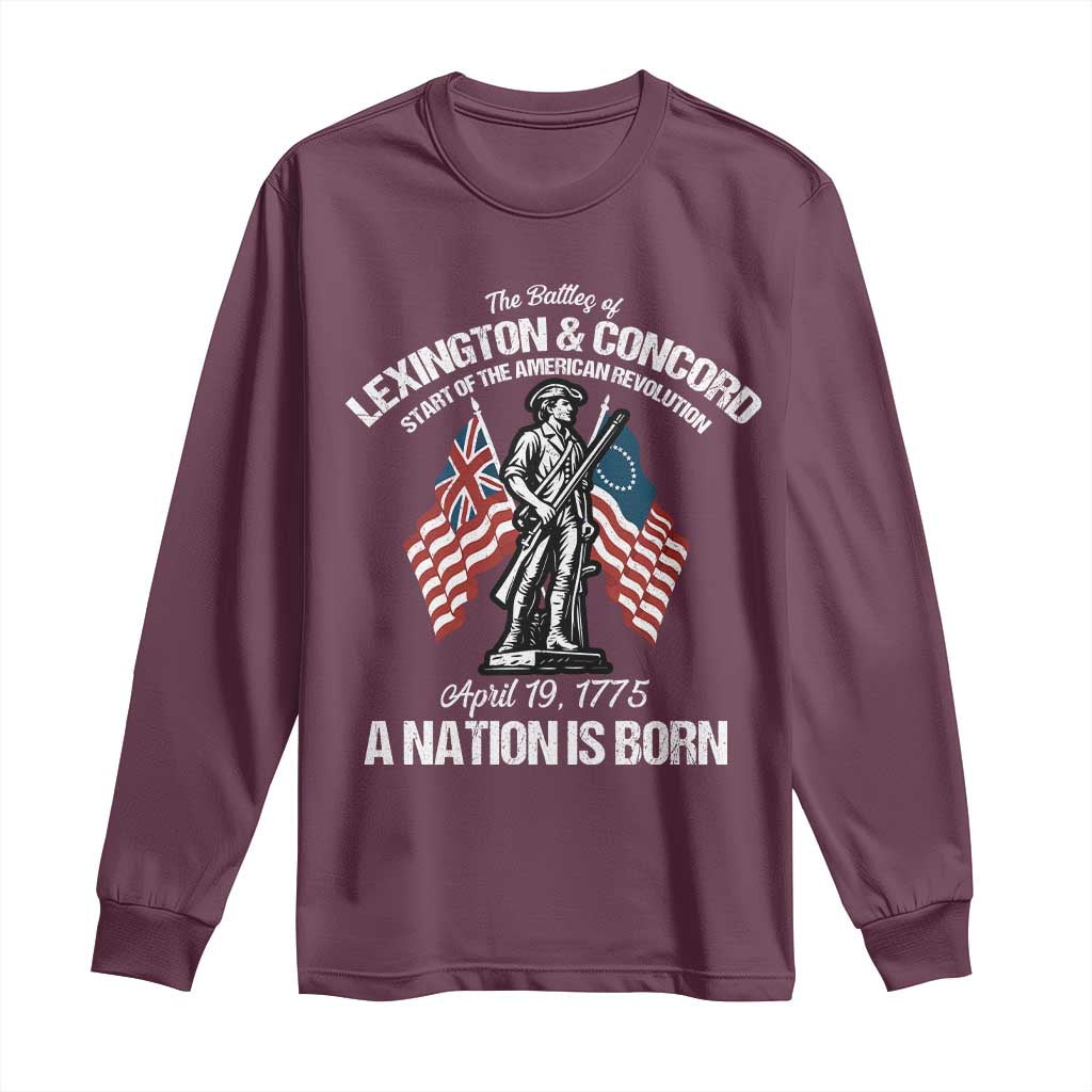 Battle of Lexington and Concord Long Sleeve Shirt American Revolution April 19 1775 Patriotic