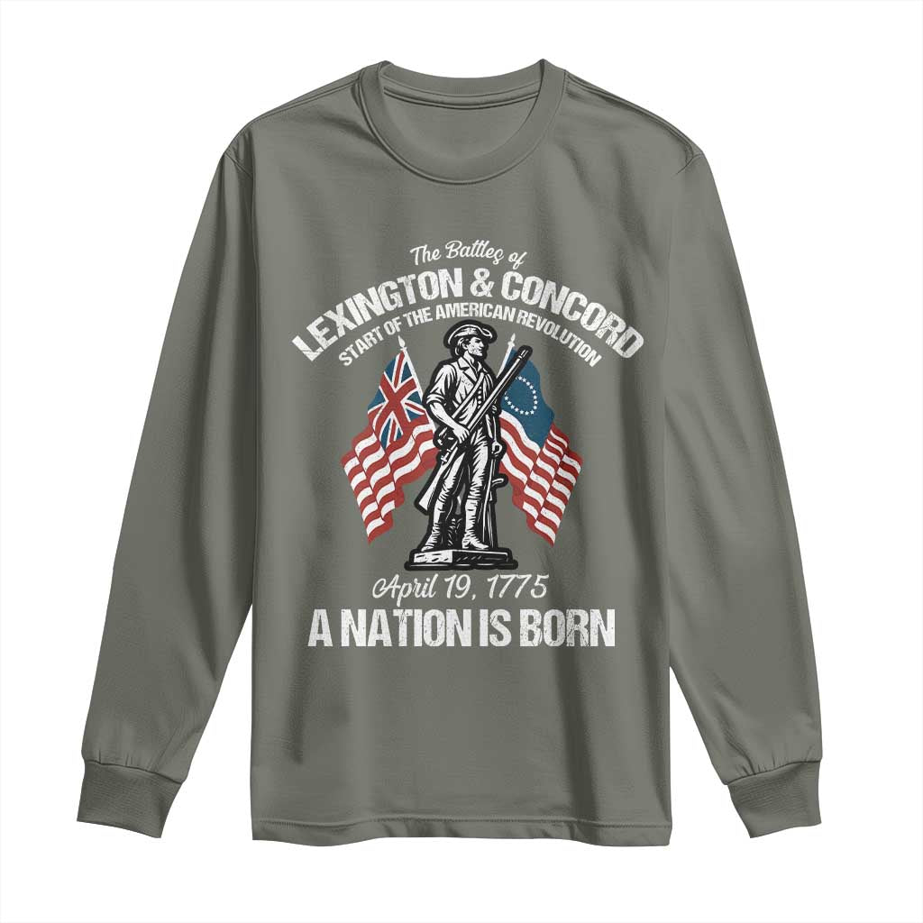 Battle of Lexington and Concord Long Sleeve Shirt American Revolution April 19 1775 Patriotic