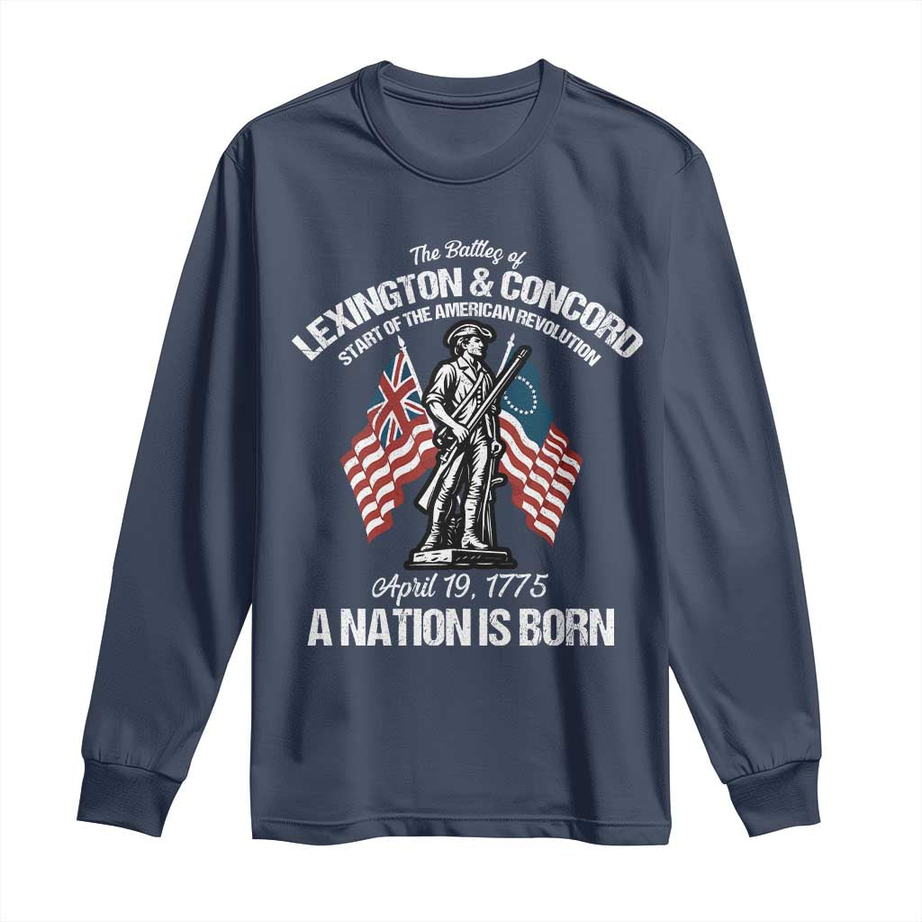 Battle of Lexington and Concord Long Sleeve Shirt American Revolution April 19 1775 Patriotic