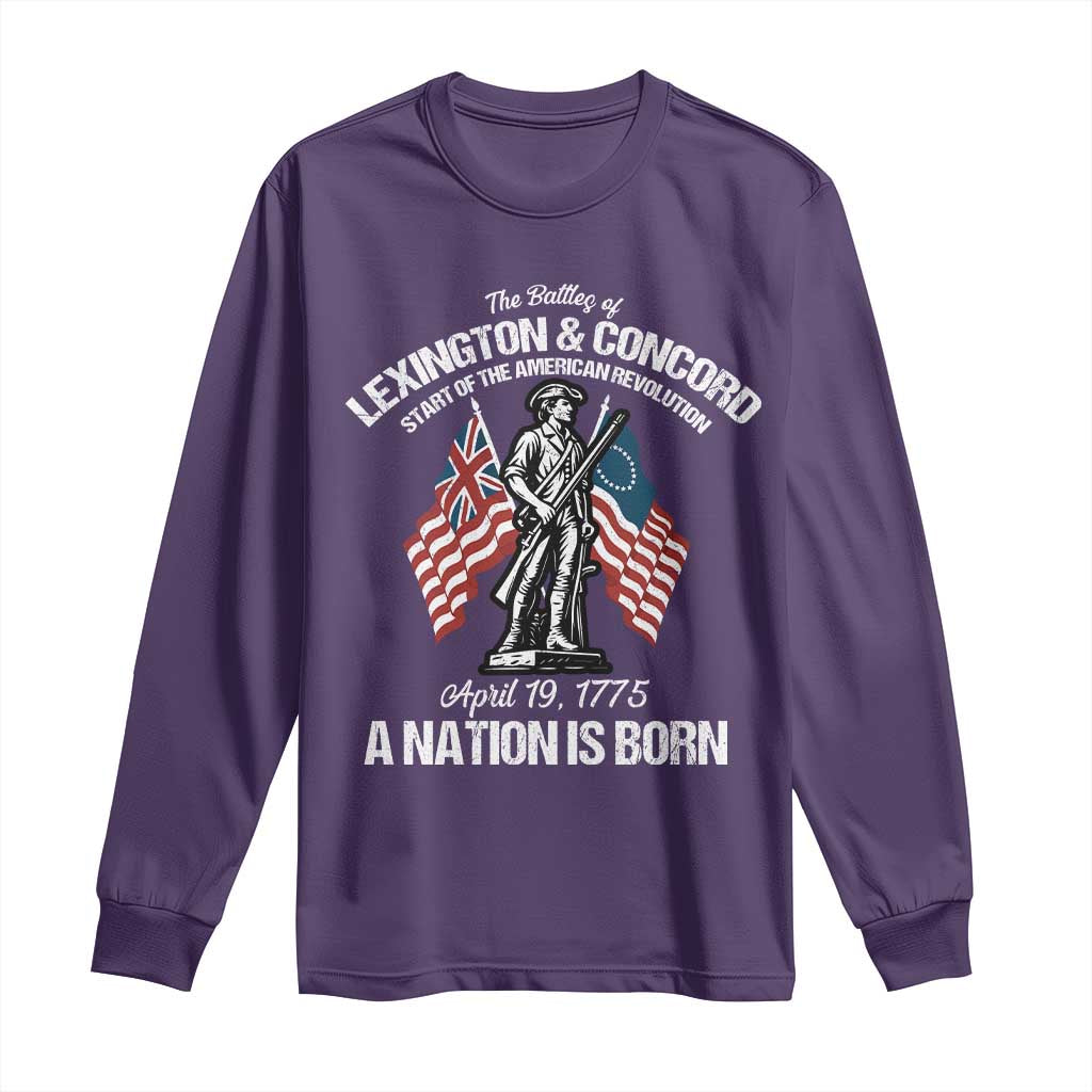 Battle of Lexington and Concord Long Sleeve Shirt American Revolution April 19 1775 Patriotic