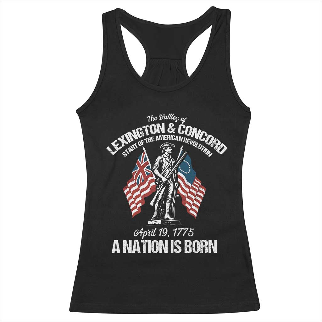 Battle of Lexington and Concord Racerback Tank Top American Revolution April 19 1775 Patriotic