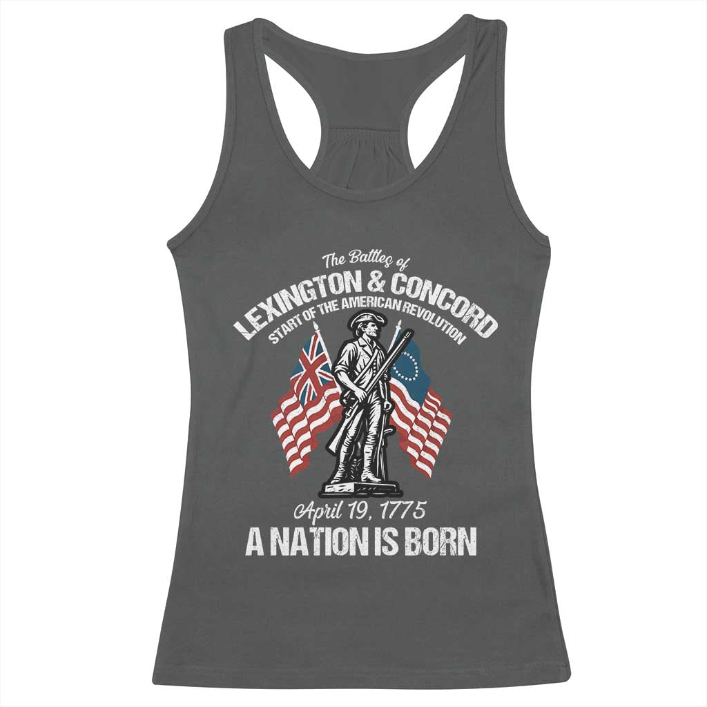Battle of Lexington and Concord Racerback Tank Top American Revolution April 19 1775 Patriotic